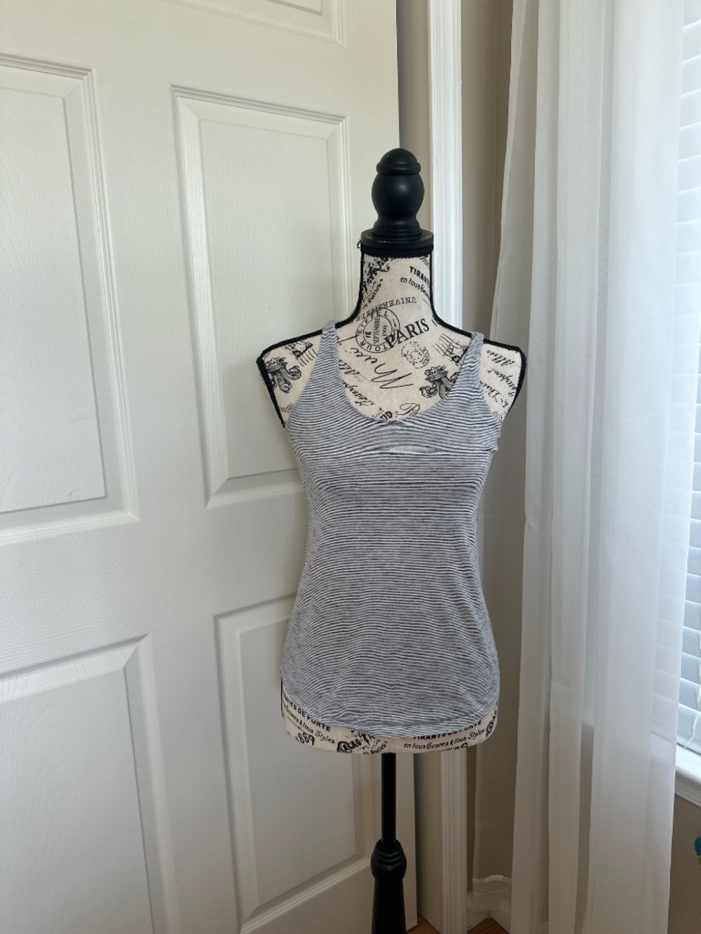 Promod Black & White Striped Tank Top